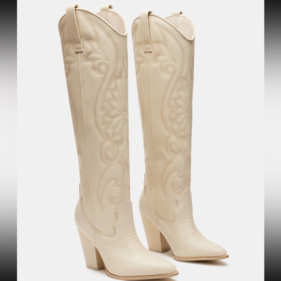Steve Madden Lasso Boots - Bone - Size 9.5 - Picture 1 of 8